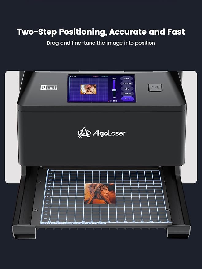 AlgoLaser 5W Smart Laser Engraver Machine: Portable Laser Engraver with 3.5" Touchscreen & 2.0 AlgoOS System - Hand Draw/Wireless Transmission/SD Card/Offline - Laser Engraving for Wood, Leather