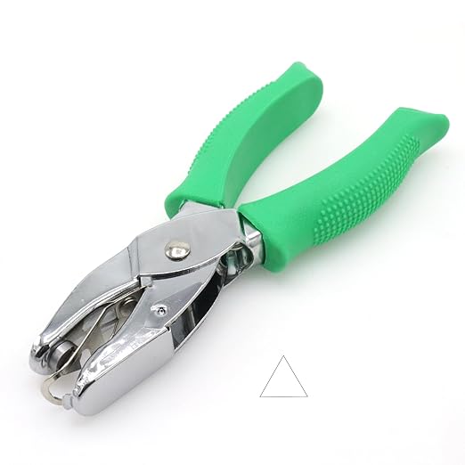 Handheld Triangle Hole Punch, 1/4 Inch Hole Size, Craft Paper Puncher, Single Pack, Ideal for DIY Projects and Office Use
