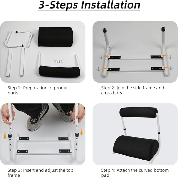 Foot Rest for Under Desk at Work - 3 Positions Height Adjustable Leg Rest for Office or Home Use, Ergonomic Footrest with Detachable Cushion