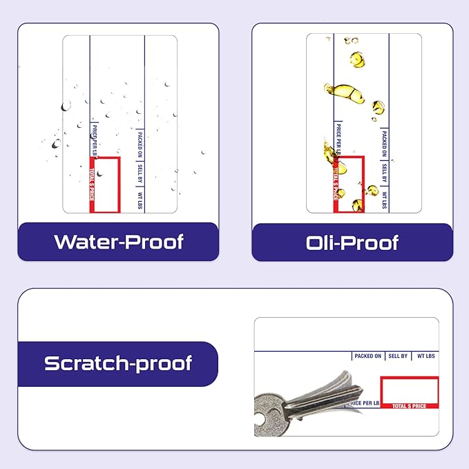 CEPRICO - Customizable CĀS Scale Labels - 48 Rolls of Thermal UPC Printing Scale Labels – Compatible with CĀS LST-8010 | Ideal for Supermarkets, Retailers and Grocery Stores