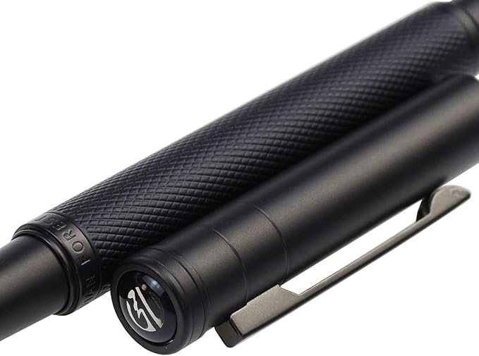 Brushed Black Forest Fude Pen, Bent Nib Calligraphy Fountain Pen (Fine to Broad) with Converter and Metal Box Set by Asvine