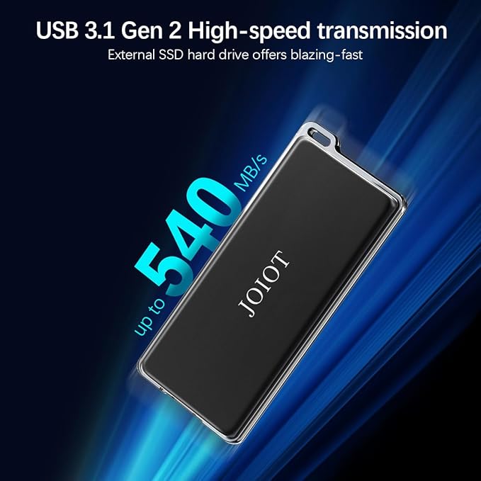 250GB SSD External Hard Drive,Up to 540MB/s,USB 3.1 Gen2,External Solid State Drive Compatible with PS4 / PS5 / Windows/Mac