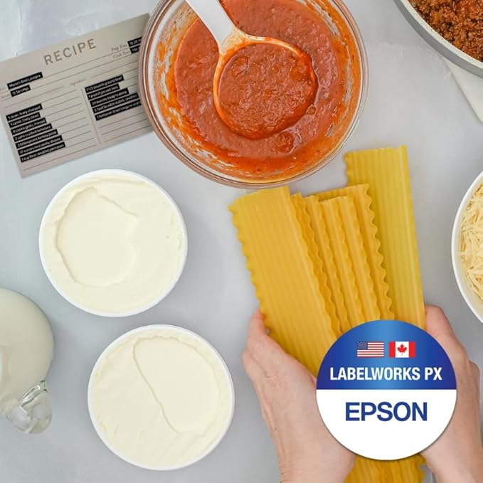 Epson LABELWORKS 224WMBPX Genuine PET (Polyester) Tape Cartridge - White on Matte Black Designer Craft Label Maker Tape - 1" (24MM) Wide, 26'