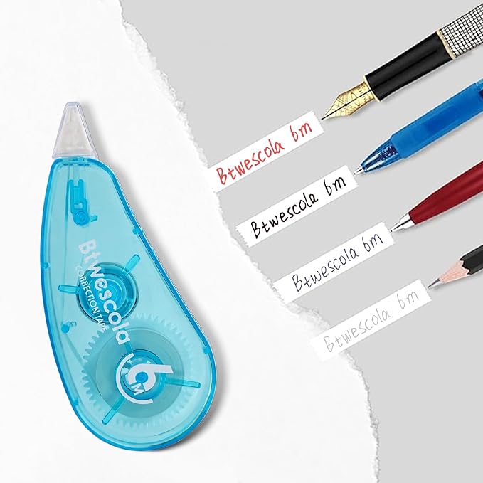 Correction Tape, Easy to Use Applicator for Instant Corrections, 19.7 Feet 6-Count Pack Correction Tape for School, Office, Crafting (6pcs/Set)