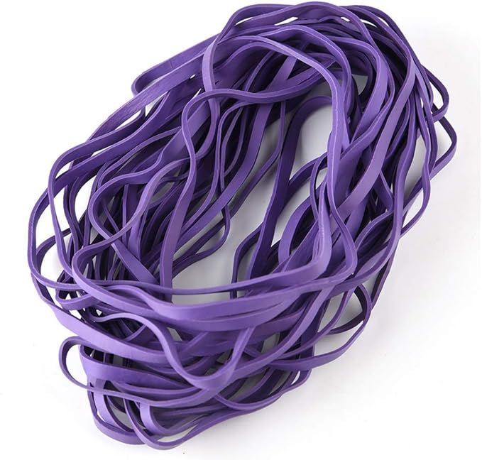 Coopay 12 Inches Extra Large Rubber Bands, 30 Pieces Heavy Duty Trash Can Band Bulk, Strong Elastic for Office Supply School Home, Garbage Cans, File Folders (Purple)