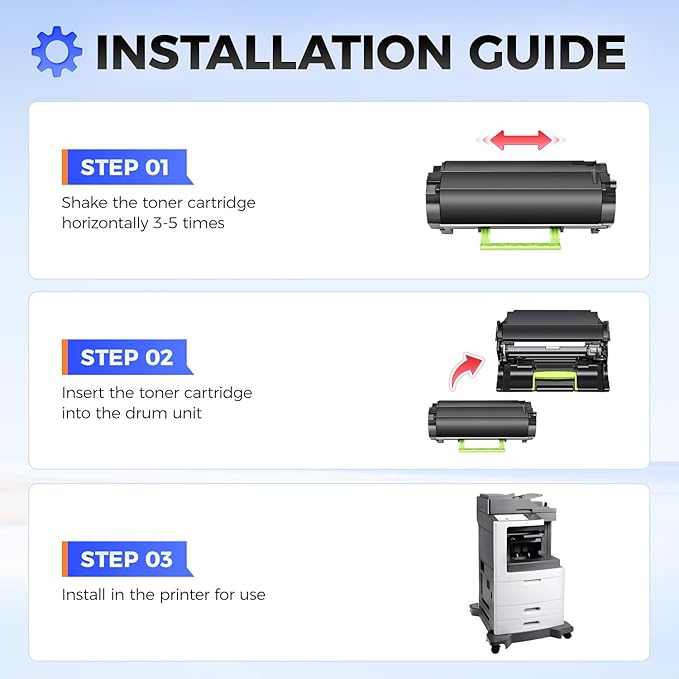 24B6020 Toner Cartridge Black with chip High Yield 1-Pack Replacement for Lexmark 24B6020 Toner Cartridges Compatible for Lexmark XM7155 XM7163 XM7263 XM7170 XM5270 Laser Printer Ink All-in-One