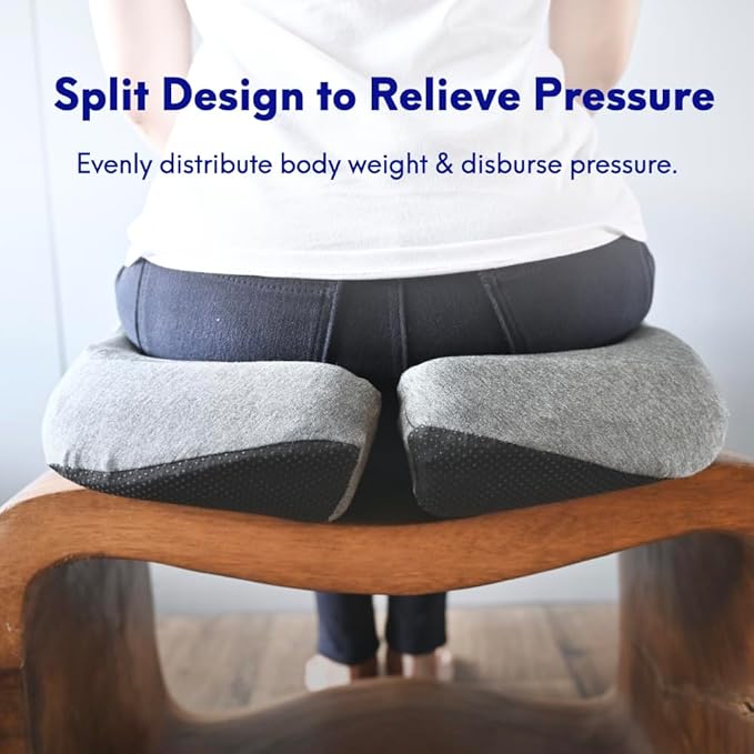C CUSHION LAB Patented Pressure Relief Seat Cushion for Long Sitting Hours on Office/Home Chair, Car, Wheelchair - Extra-Dense Memory Foam for Hip, Tailbone, Coccyx, Sciatica - Wellness Green