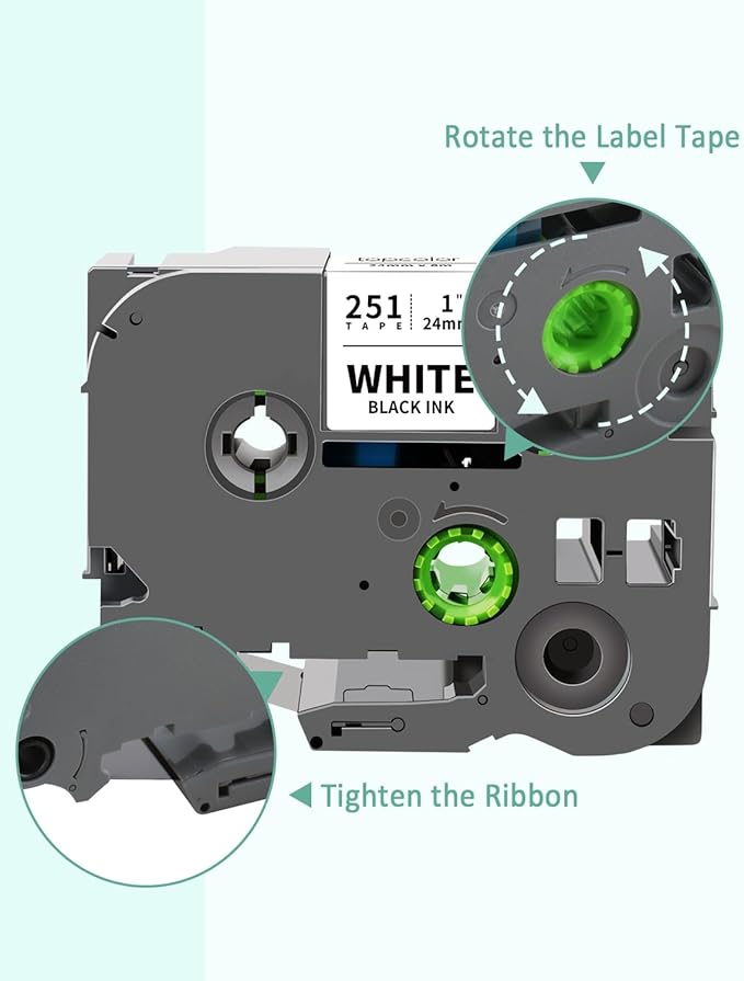 6-Pack 24mm 0.94" Label Maker Tape Compatible for Brother Label Tape 1 Inch PTouch Tze Tz 24mm Laminated Colored for PTP710BT PT-D610BT PTD600 PT2300, White/Red/Yellow/Blue/Green/Pink