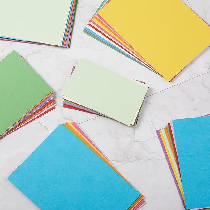 50 Sheets Blank Cardstock Paper 250 GSM Thick Heavy Cards Stock for DIY Art Projects, Card Making, Postcards, Greeting Cards, Birthday Party, Wedding Invitation (Multicolor, 3x5 inches)