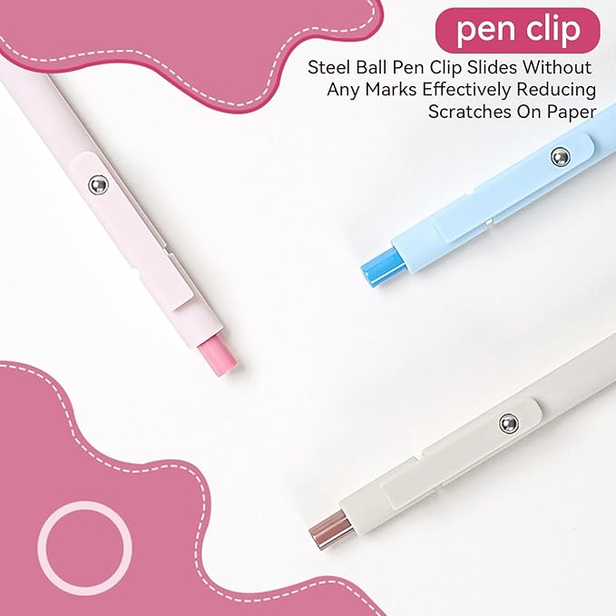 Gel Pens, 5Pcs 0.5mm Fine Point Pens With Smooth Wirting,Quick Dry Aesthetic Pens For Journaling, Ballpoint for Office School Supplies,Gifts for Women Men Student(Sugar)