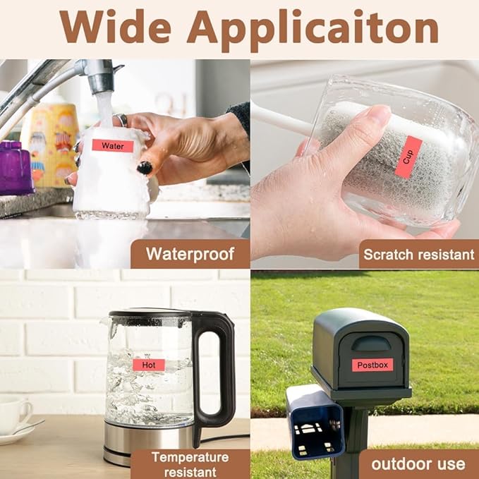 Hehua Tape Tze Tz 12mm 0.47 Laminated Red Compatible for Brother P-Touch TZe-431 TZe431 TZ-431 TZ431 Tape for Ptouch PT D210 D200 D220 D610 H110, 1/2'' x 26.2ft Black on Red, 3 Pack