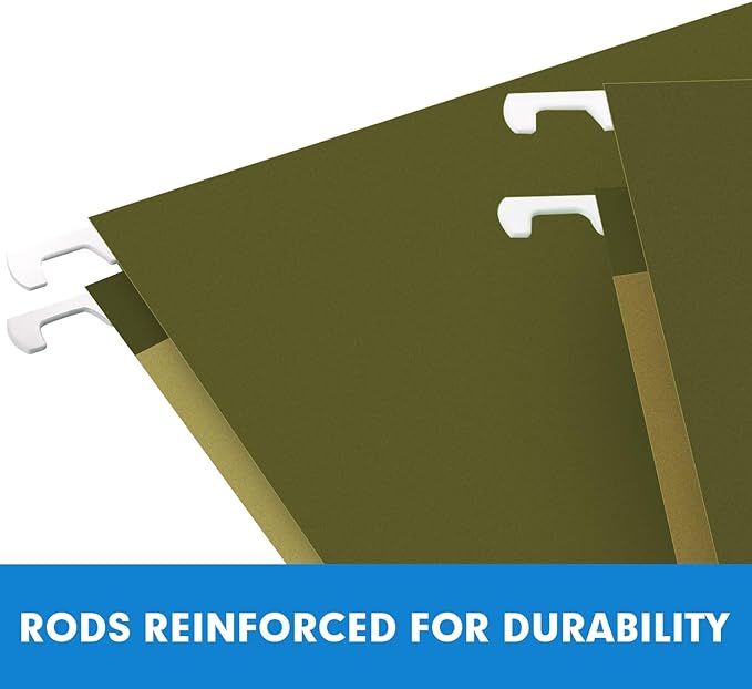 Extra Capacity Hanging File Folders, RAZCC 30 Pack Letter Size Reinforced Hanging Folders with Heavy Duty 1 Inch Expansion for Bulky Files, Filing Cabinet, Adjustable Tabs, Green