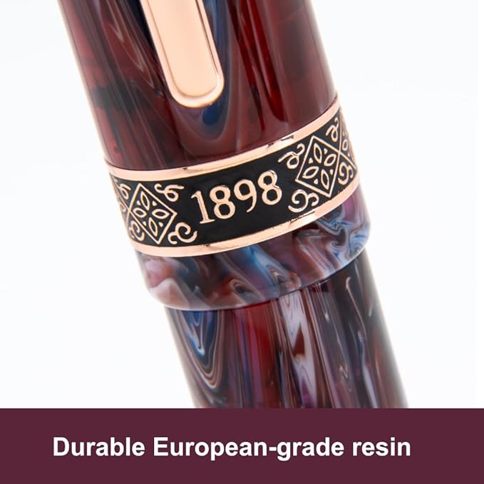 Conklin 1898 Fountain Pen, Misto Purple - Stub Nib | Luxury Writing Instrument with Unique Resin Blend | JoWo Stainless Steel Nib Made in Germany | Ideal for Calligraphy Enthusiasts