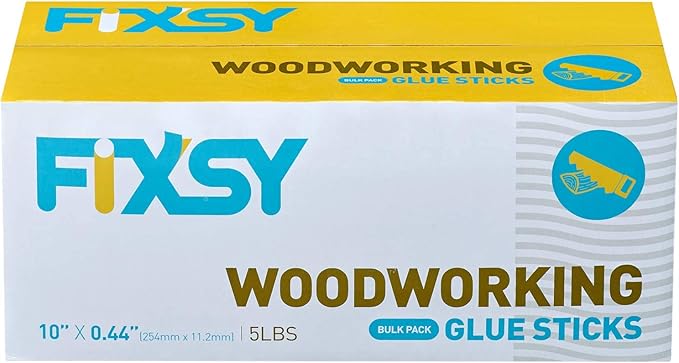 FIXSY Hot Glue Gun Sticks Woodworking, Multi Temp, Full Size 10" Long x .44" Diameter 7/16 11mm, 5LB Box Glue Stick, Approx. 90 Sticks- Compatible with Most Glue Guns
