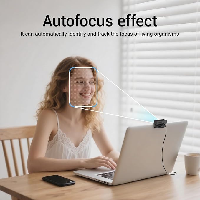 2K Webcam,Webcams for PC, AutofocusNoise Cancellation,Plug & Play USB Web cam for Laptop, Desktop, PC, Mac, Zoom, Skype, Streaming