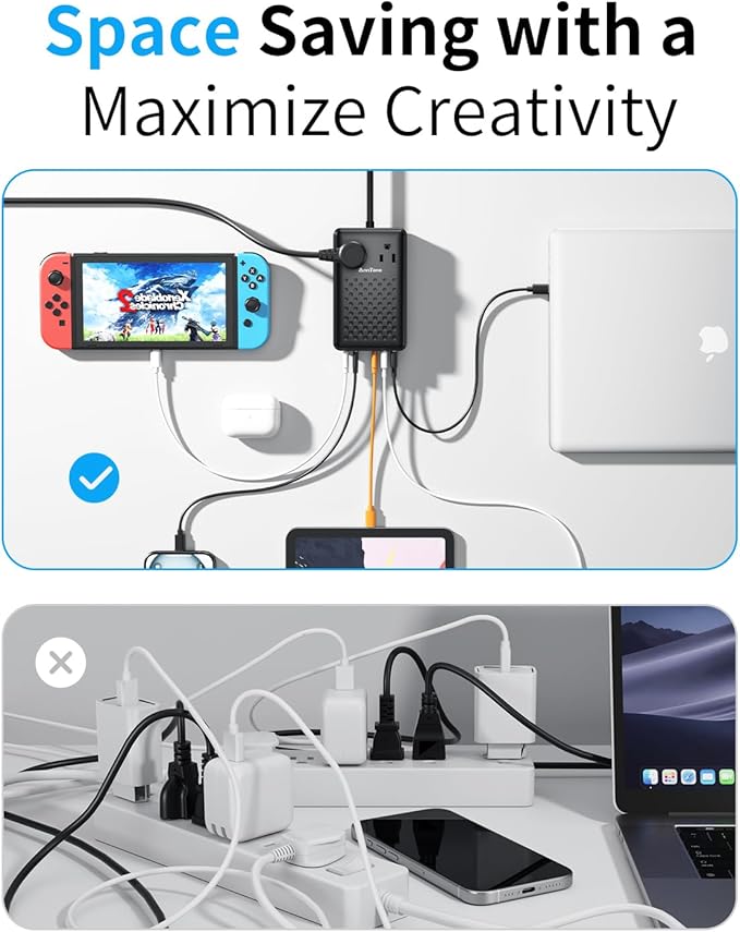 Charging Station 140W USB C Charger Block, Upgraded GaN III 8-in-1 Fast Charging Station Hub，PD 100W Laptop Charger Adapter Compatible with Compatible with MacBook Air/Pro,iPhone16/15,Galaxy S24 etc