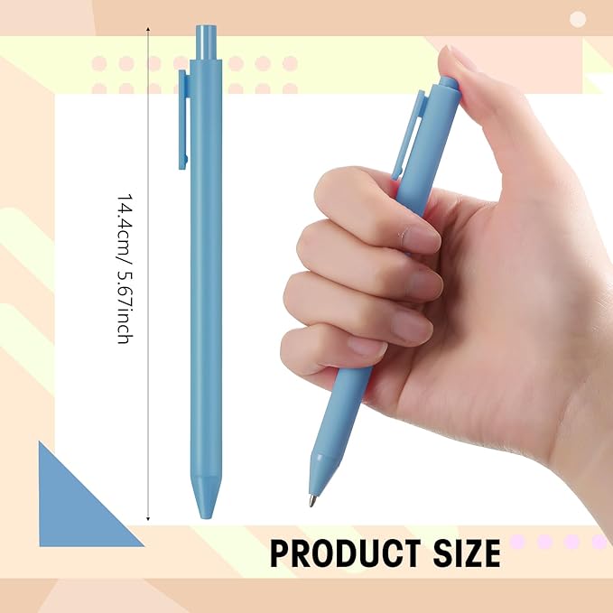Fulmoon 50 Pcs Ballpoint Pens Bulk Retractable Comfortable Writing Pens Cute Back to School Supplies in Medium Point 1.0 mm for Teacher Student Bridal Shower Baby Shower (Light Blue)