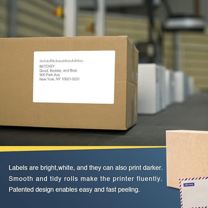 BETCKEY - Compatible Shipping Labels Replacement for Brother DK-1241 (4 in x 6 in), Use with Brother QL Label Printers [10 Rolls/2000 Labels]