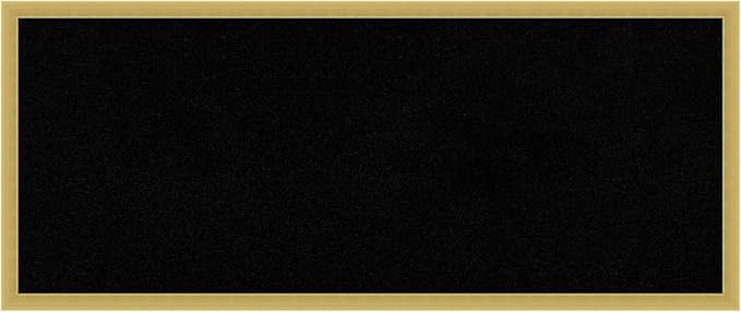Amanti Art Black Cork Board for Wall, 13x31 Vision Board with Gold Wood Frame, Medium Corkboard Office Decor for Home Organization, Modern Contemporary Corkboard Pinboard to display items for home