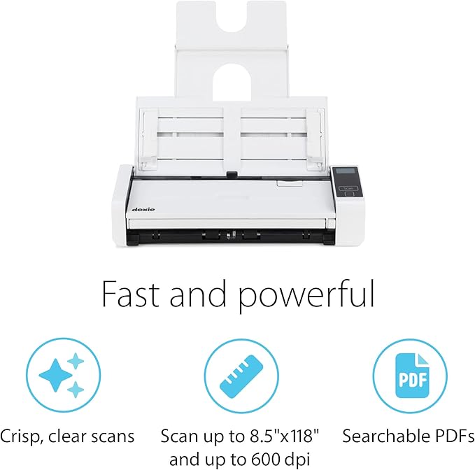 Doxie Pro DX400 - Duplex Document Scanner and Receipt Scanner for Home and Office with Amazing Software for Mac and PC