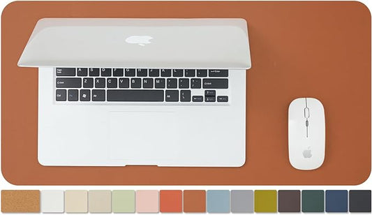 Compact Cork Desk Mat - Small Dual-Sided Desk Pad for Office and Home - Desk Organization and Accessories - Ideal for Large Mouse Pad and Small Desk Mats on Top of Desks(Brown,23.6"x 11.8")