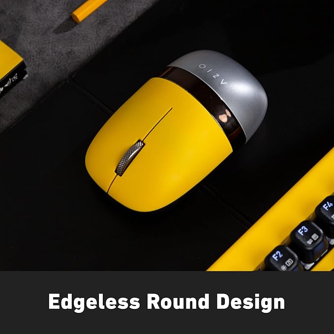 Azio IZO Wireless Optical Mouse - Bluetooth 3.0 & 5.0/2.4G RF-USB, Ambidextrous Design, PixArt PAW3212 Sensor, 1000/1600/2400 DPI, Rechargeable, PC & Mac