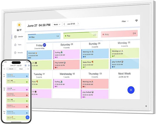 Digital Calendar, 15.6 Inch Wall Planner Digital Calendar & Chore Chart, IPS HD Touchscreen Interactive Display for Family Schedules, 2025 Calendar Share Photos/Schedules Instantly