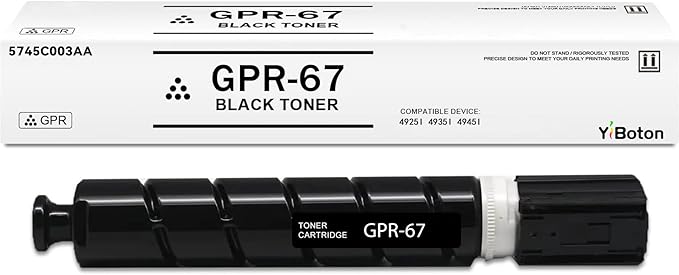 GPR-67 GPR67 High Capacity Black Toner Cartridge 5745C003AA Compatible for Canon GPR-67 GPR67 imageRUNNER Advance DX 4925i DX 4935i DX 4945i Printer