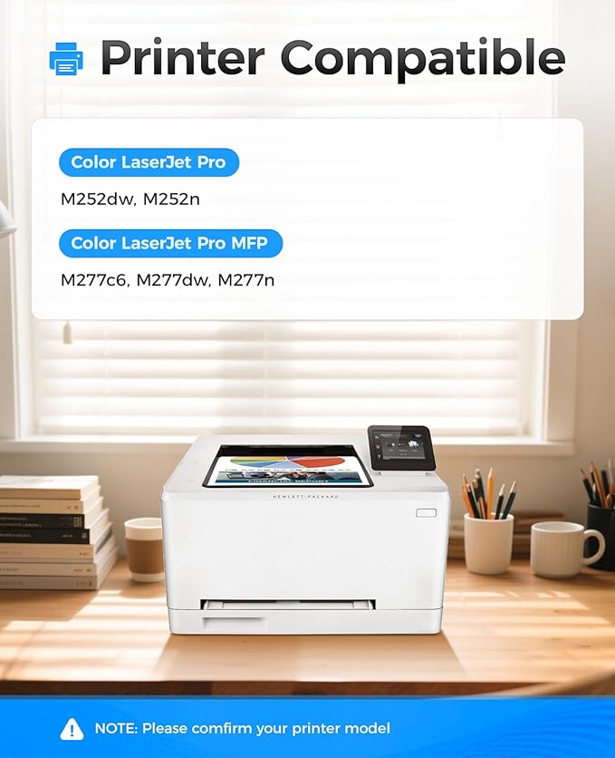 201X Toner Cartridge Set 4-Pack High Yield Replacement for HP 201X 201A CF400X CF401X CF402X CF403X Compatible for HP Color LaserJet Pro MFP M277dw M277n M277c6 M252dw M252n Printer Ink M277 M252 Copy