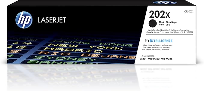 HP 202X Black High-yield Toner Cartridge ,Works with HP Color LaserJet Pro M254, HP Color LaserJet Pro MFP M281 Series CF500X