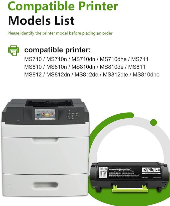 521H Toner Cartridge - 25,000 Pages Replacement for 52D1H00 Lexmark 521H Toner Cartridge with MS811dn MS711dn MS810dn MS812dn MS710 MS710n Series Printer 1-Pack