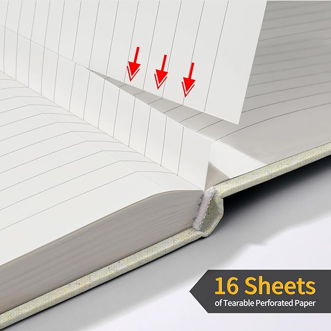 Annecy Lined Journal Notebook, Hardcover Numbered College Ruled Journal, Medium 5.5x 8.25, 160 Pages 100GSM Writing Paper, Beige