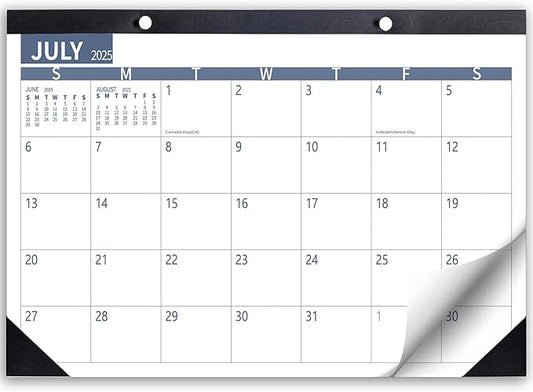 Desk Calendar 2025 Wall Calendars, July 2025 - December 2026 Monthly Planner Paper Office Desktop 17"X 12", Months, Planning and Organizing Home, School, Office, Holiday, Vacation