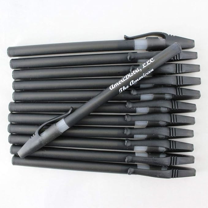 ezpencils - Personalized - Solid Black Colored body with a white Silicone Gripper - Willowy Pens - Free Personalization