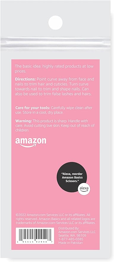 Amazon Basics Beauty Scissors, Stainless Steel, Silver