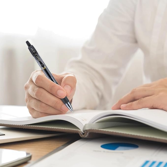 G2 Retractable Premium Gel Ink Roller Ball Pens Ultra Fine Point (.38mm) Red Ink 3 pack; Refillable & Premium Comfort Grip Bundle with Plastic Reusable Pouch