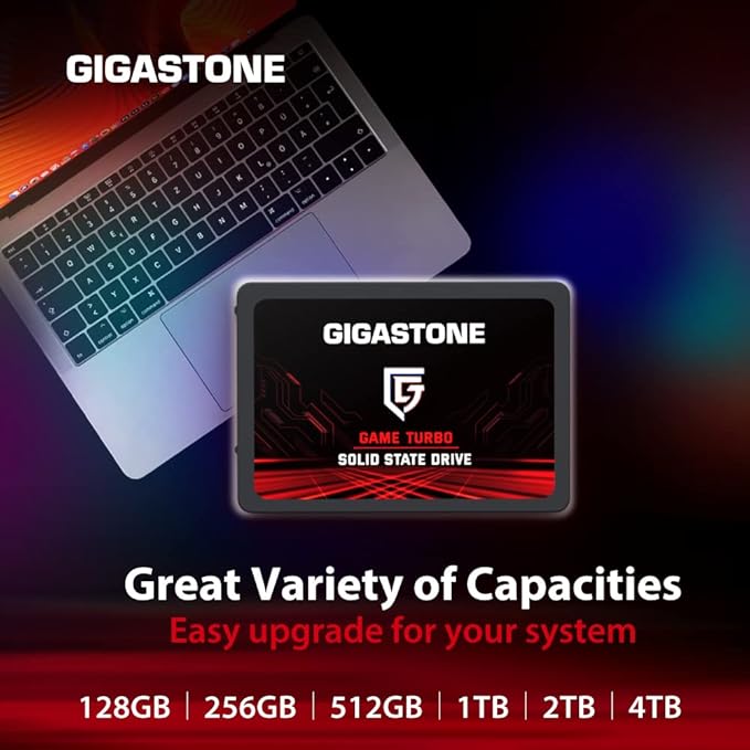 Gigastone SATA SSD 256GB 2.5 inch SSD 520MB/s Upgrade Laptop PC Memory and Storage PS4 HDD Replacement 2.5" Internal Solid State Hard Drives SATA III SLC Cache 3D NAND Game Turbo Performance