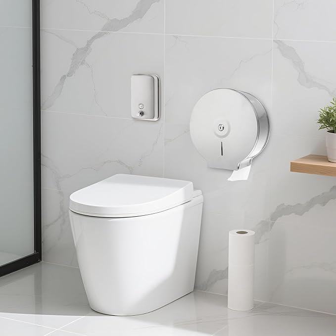 3 Pcs Commercial Sanitary Napkin Receptacle and Paper Towel Dispenser Set Include 1 Wall Mounted Tampon Holder and 1 Stainless Steel Paper Towel Holder (1000 ml,Style 5)