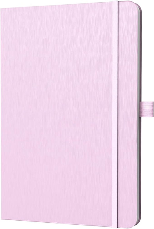 A5 Lined Journal Notebook, 7mm College Ruled Notepad, Journaling for Writing, Work, School, Travel and Note Taking, Hardcover 160 Pages (80 Sheets) 5.79 x 8.3 inches (Pink)