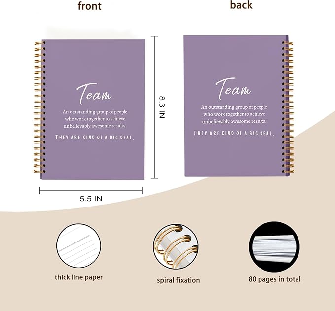 hold fizz Purple Meeting Notebook for Work, Employee Appreciation Gifts, Team Gifts for Employees, Journals for Writing, Thank You Gifts for Women Men Leader Boss Manager Mentor Coworkers, 5.5"x8.3"