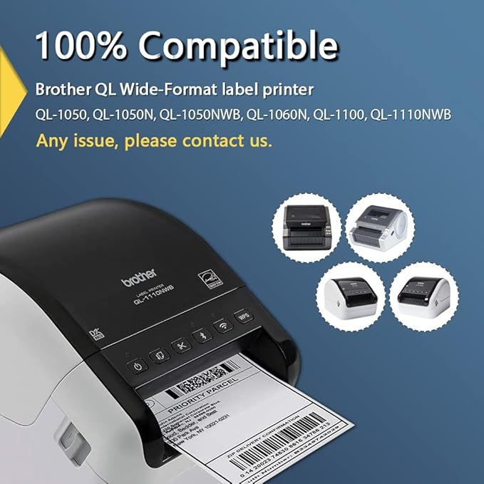 BETCKEY - Compatible Shipping Labels Replacement for Brother DK-1241 (4 in x 6 in), Use with Brother QL Label Printers [10 Rolls/2000 Labels]