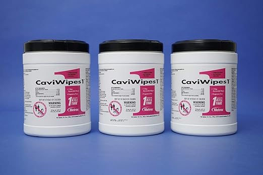 13-5100 CaviWipes1 Surface Disinfectant Towelette, 6" x 6-3/4" Size (Pack of 12)