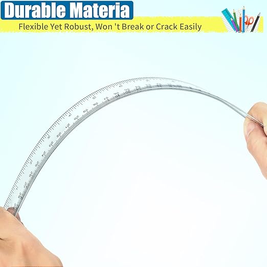 32 Pack Clear Ruler 12 Inch Bulk with Centimeters and Millimeters, Metric Rulers Measuring Drawing Tool for Kids, Ideal Back to School Office Home Supplies