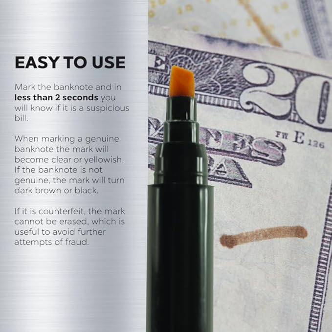 AccuBANKER D450 Counterfeit Money Checker Machine with Magnetic, Infrared, Watermark and Micro-Printing Detection & 5-Pack Counterfeit Bill Detector Pens Bundle