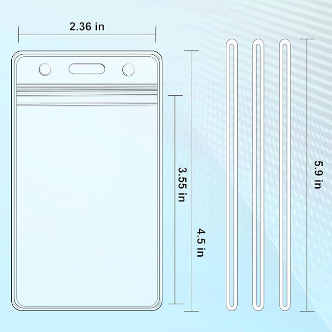 100 Pack Clear Plastic Luggage Bag Tag Holder Badge Label Tag Holder with 100 Pack Luggage Loops Straps for Office Business Travel Supplies