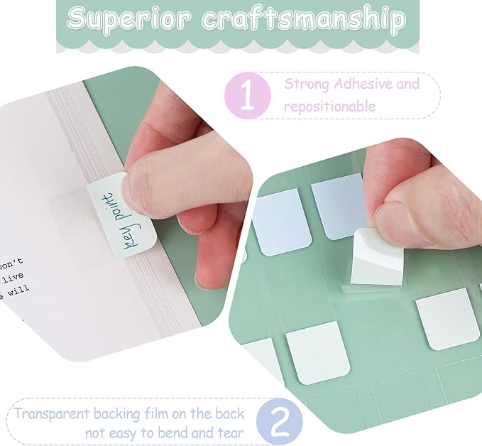 316 PCS Index Tabs, 10 Sheets, 3 Sizes Divider Tabs Stickers, Self Adhesive Book Tabs, Page Marker Bookmark, Writable Tab Flags