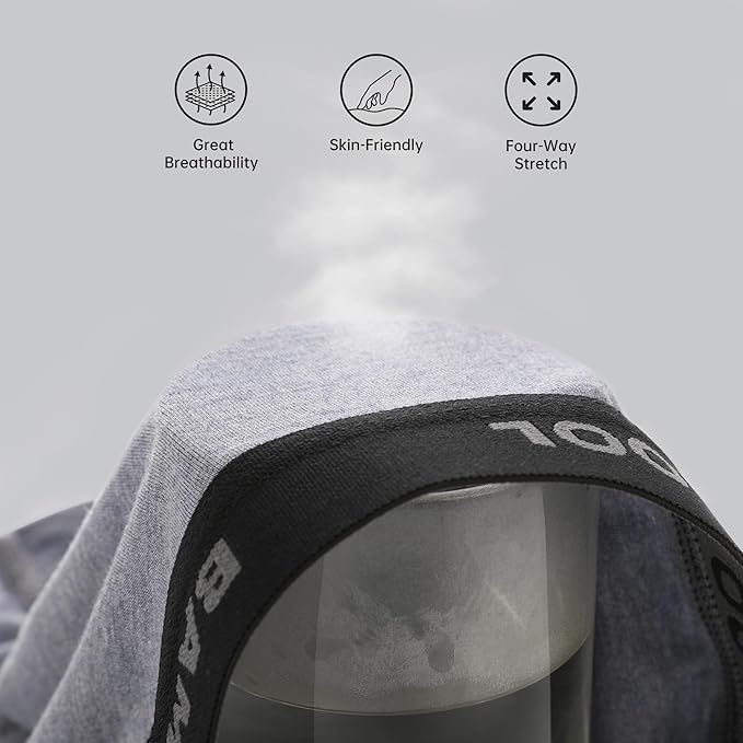 BAMBOO COOL Men's Ultra Breathable Underwear,No Riding Up Boxer Briefs with ComfortFlexible Waistband,Multipack