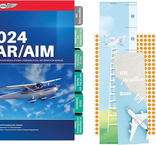 FAR/AIM 2024 Tabs, Color-Coded and Laminated Index Tabs for Private Pilot's License, FAA VFR, 90 Pre-Printed and 10 Blank Tabs (Book Not Included)