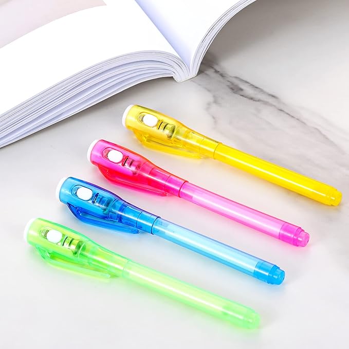 20 Pieces Invisible Ink Pen with UV Light Spy Pen Magic Marker for Kids Party Favors Ideas Gifts Easter Day Halloween Christmas Gifts