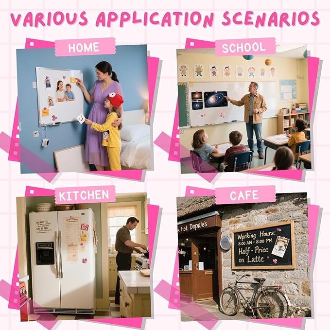 30PCS Heavy Duty Fridge Magnets - Small Cute Refrigerator Magnets for Whiteboard, Lockers & Kitchen, Cute Strong Magnets - Mini Decorative Magnet for Home, School, Office, Crafts, Locker (Pink)